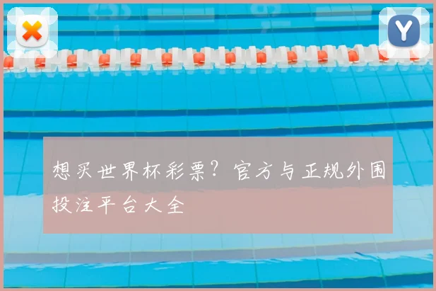 想买世界杯彩票？官方与正规外围投注平台大全